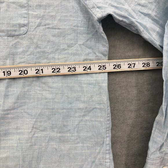 St. John's Bay Button Shirt Mens XXL Linen Blend Slim Fit Striped Long Sleeve - Picture 10 of 16